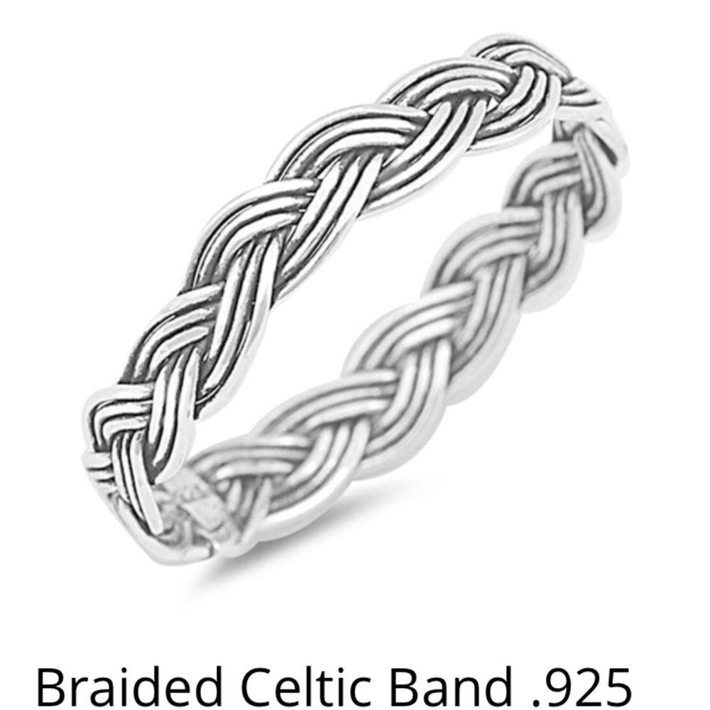 Sterling silver 925 braided ring